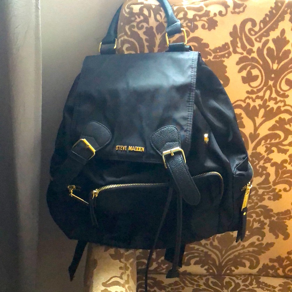 Black Steve Madden mini backpack